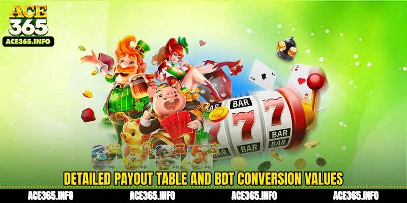 Detailed payout table and BDT conversion values